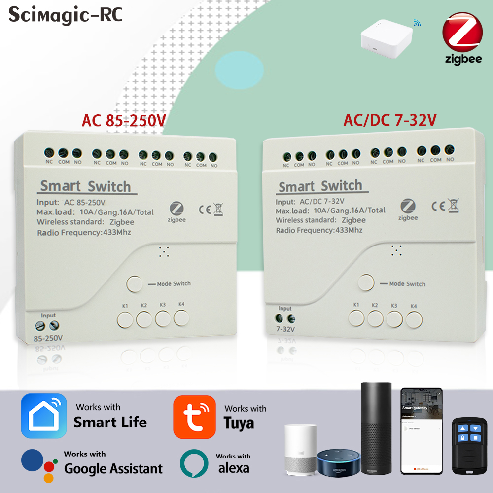 Smart Home Google - 4채널 지그비 투야 스마트 홈 릴레이