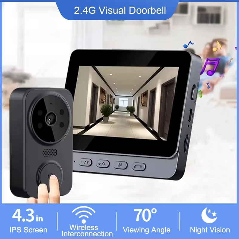 Smart Home Video Doorphone Ezviz - 4.3인치 WiFi 무선 비디오 초인종 양방향