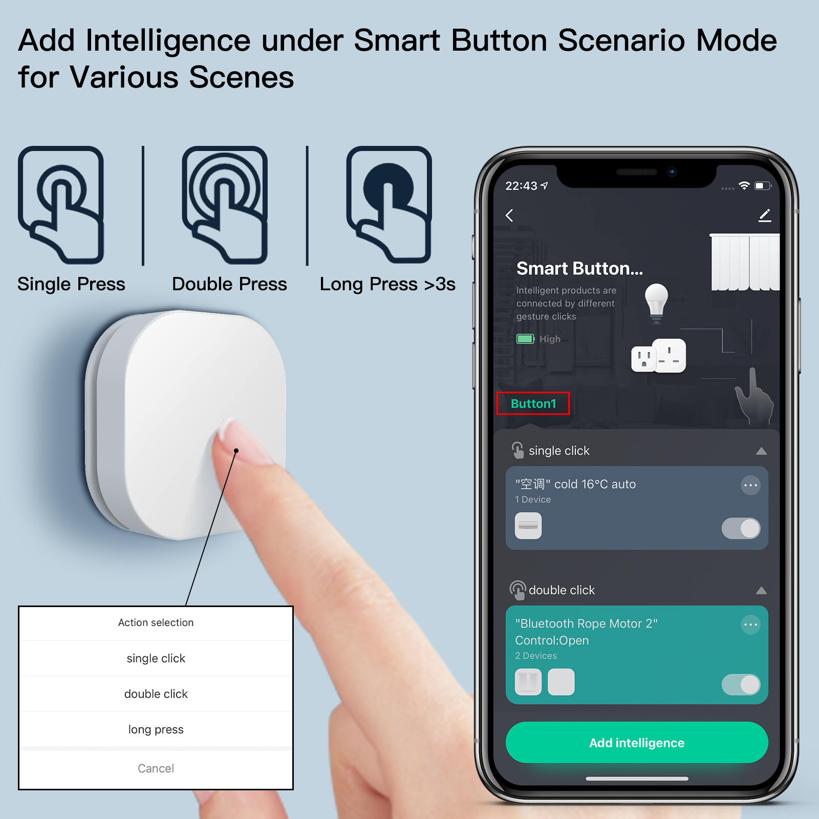 Smart Home Simple - 미니 무선 스위치 ZigBee 비상 버튼