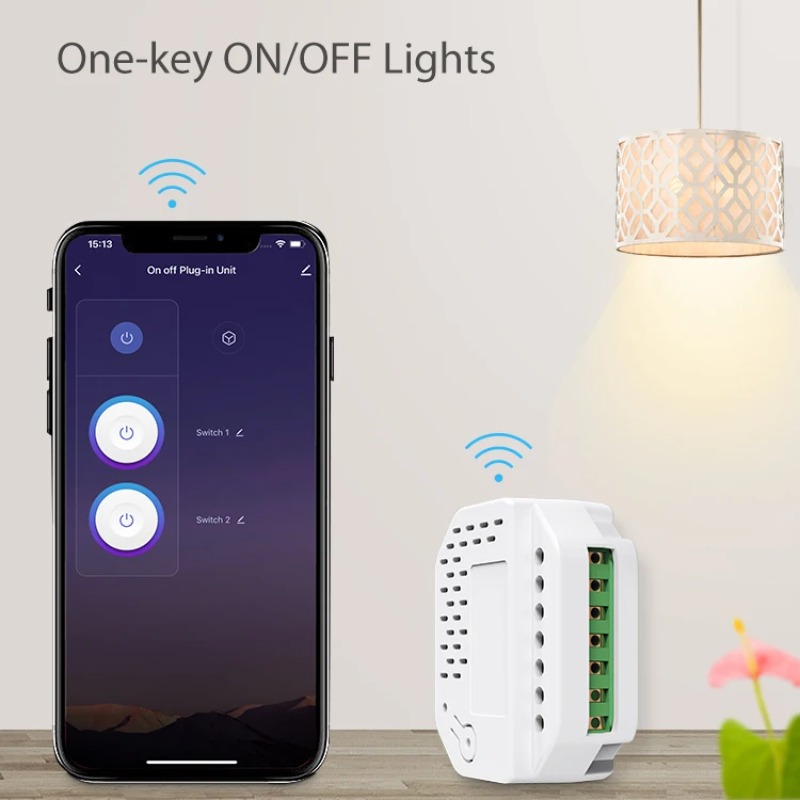 Smart Home Automation - Matter 라이트 스위치 모듈 2Gang Relay