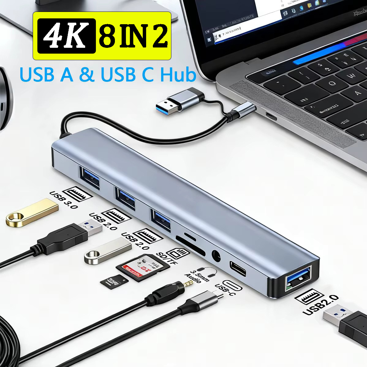 Smart Home Hub 2 - 8포트 2 USB C 허브 확장