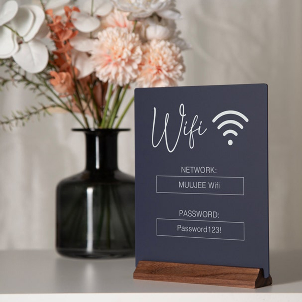 Airbnb Smart Home - 맞춤형 와이파이 QR 코드 아크릴 테이블