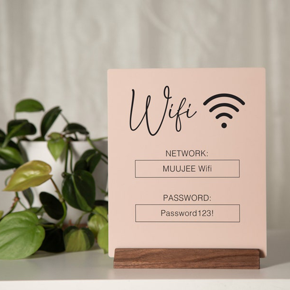 Airbnb Smart Home - 맞춤형 와이파이 QR 코드 아크릴 테이블