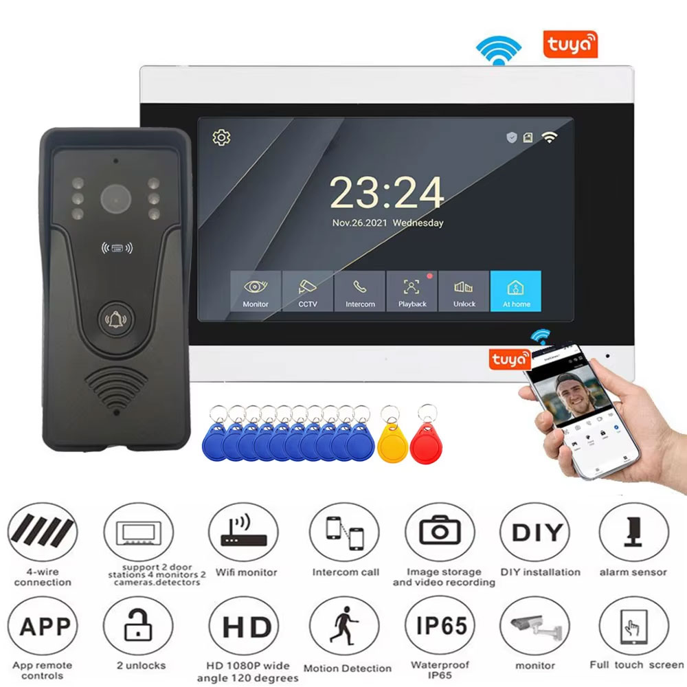 Smart Home Video Doorphone Ezviz - 투야 1080P 컬러 터치 스크린 무선