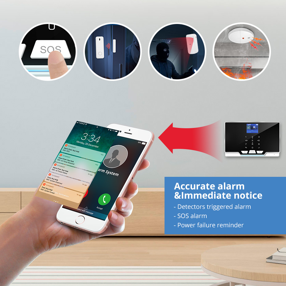 Smart Home Keyboard - KERUI G20 WIFI GSM 알람 패널