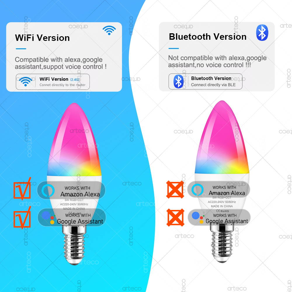 Tuya E14 촛불 램프 스마트 라이프 App 제어  - Smart Bulb 리뷰 및 가격