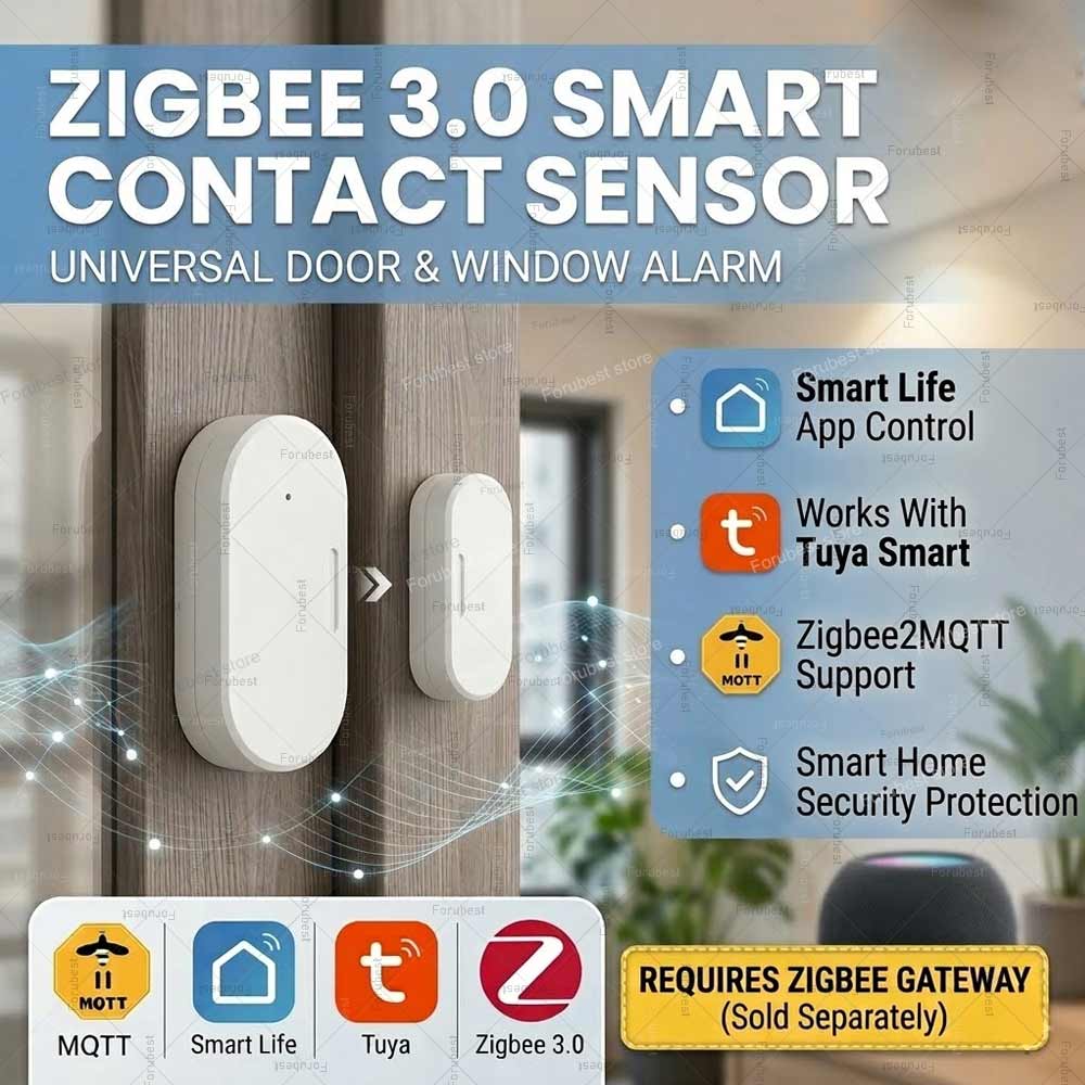Tuya Zigbee 도어 윈도우 센서 도난 경보 센서 - Smart Home Mqtt 리뷰 및 가격