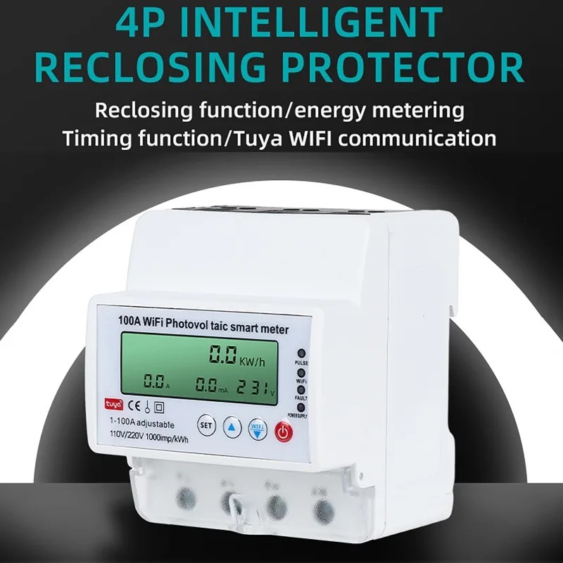 4P 1-100A WiFi 태양광 스마트 미터 1PH  - Smart Home Wiz 리뷰 및 가격