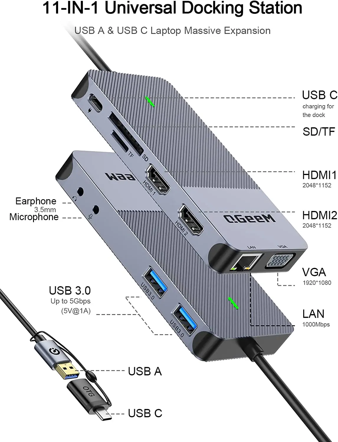 QGeeM USB 3.0 도킹 스테이션, 트리플 디스플 - Smart Home Hub 2 리뷰 및 가격