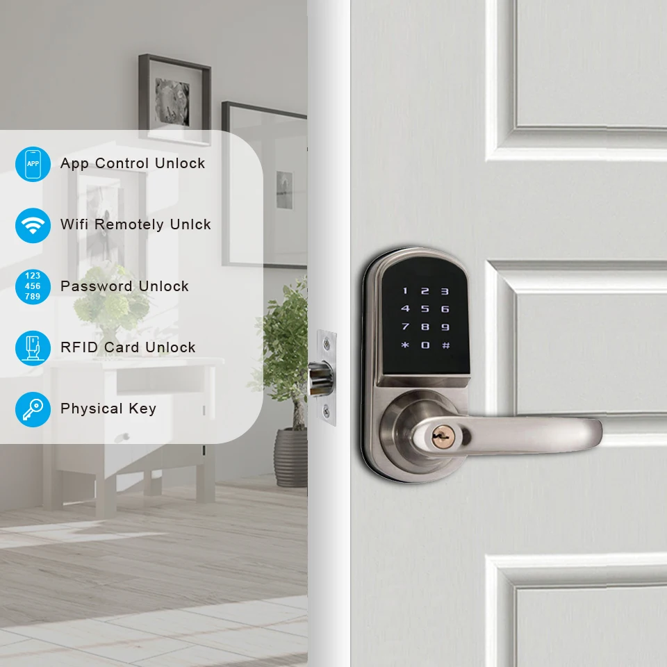 TTlock 앱 터치 키패드가 있는 아연 합금 스마트  - Airbnb Smart Home 리뷰 및 가격