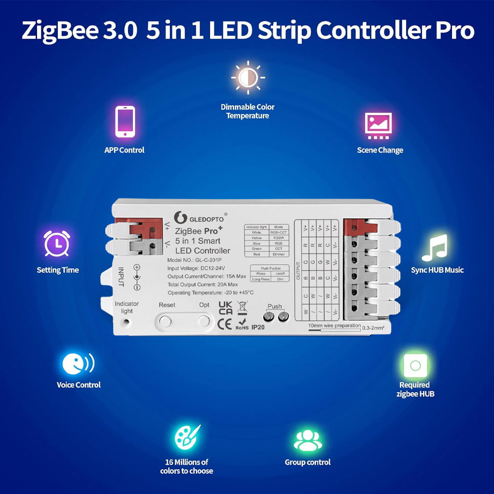 스마트 지그비 3.0 LED 컨트롤러 5 in 1 12 - Smart Home Hub 2 리뷰 및 가격